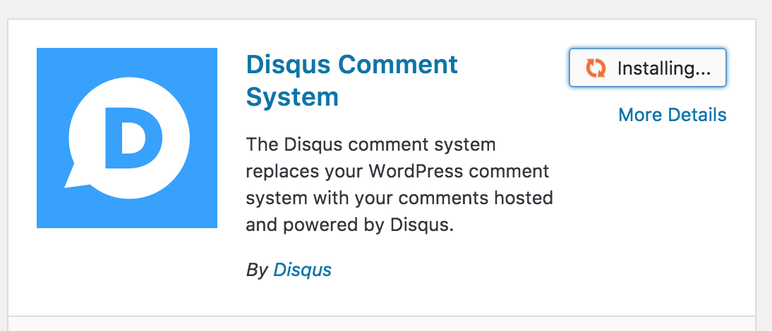 Installeert Disqus Comment System