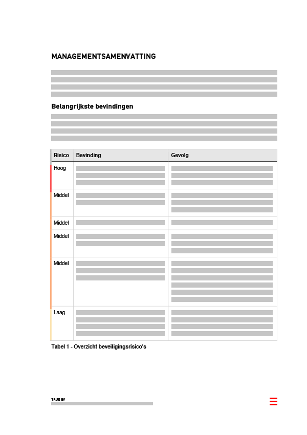 Rapportage Security Audit Opmaak