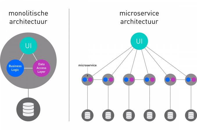 Monolitische applicatie infrastructuur en microservices