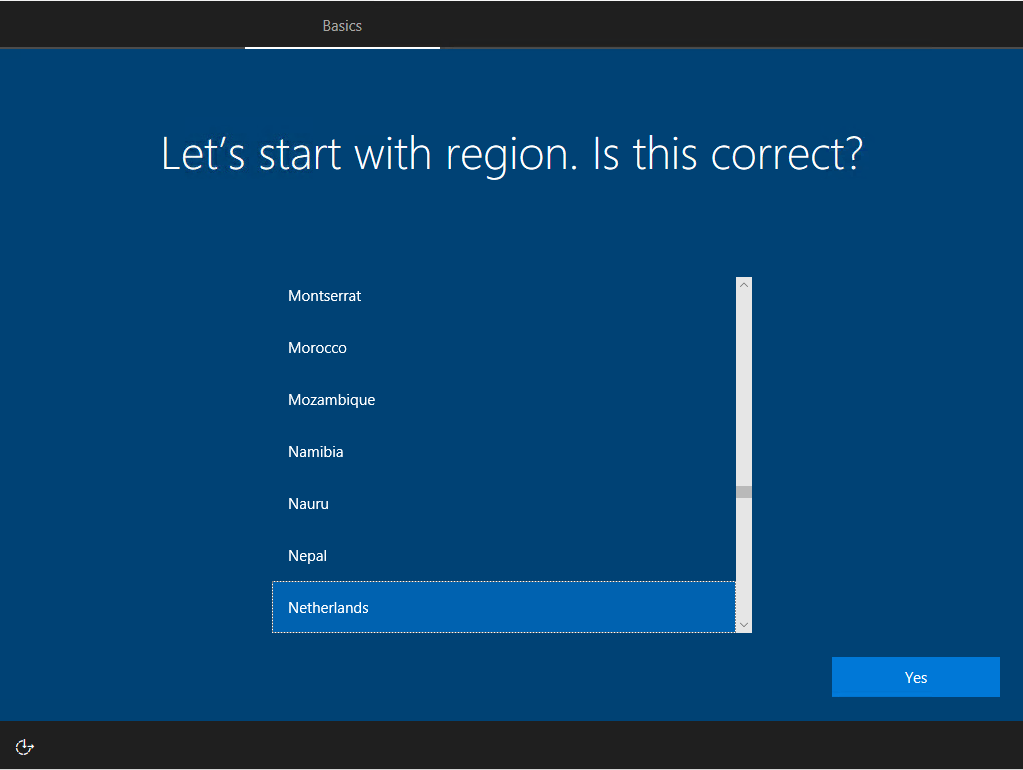 Windows Autopilot selecteren van regio