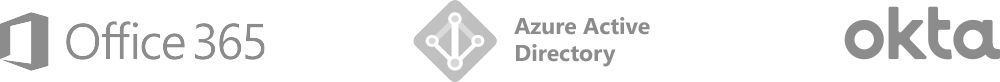 Logo small: Office 365, Azure Active Directory, Okta
