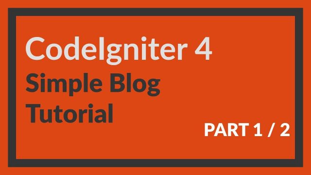 Codeigniter 4 tutorial